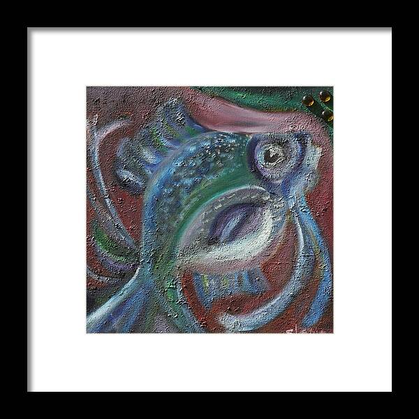 Fish Framed Print featuring the painting Fish Eye by Sladjana Lazarevic