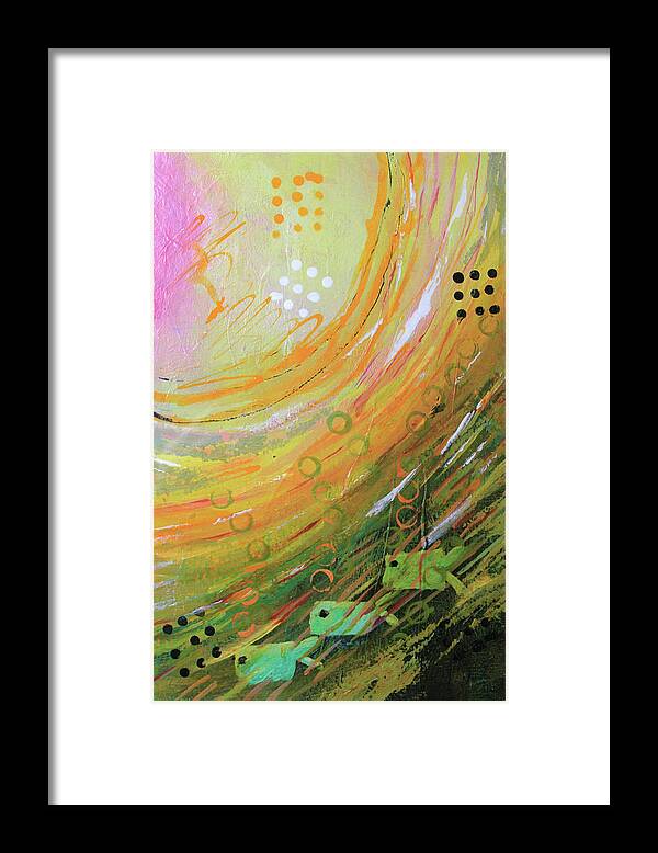 Fish Framed Print featuring the mixed media Fish in a Green Sea by April Burton