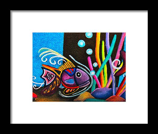 Watercolor Fish Framed Print featuring the painting Fish on Parade by Lori Miller