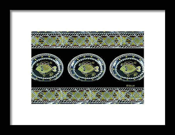 Fish Framed Print featuring the photograph Fish Pysanky black by E B Schmidt