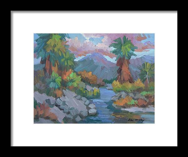 Coachella Valley Framed Print featuring the painting Fish Trap Indian Canyon by Diane McClary