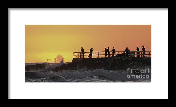 Photography Framed Print featuring the photograph Fishing at dawn by Julianne Felton