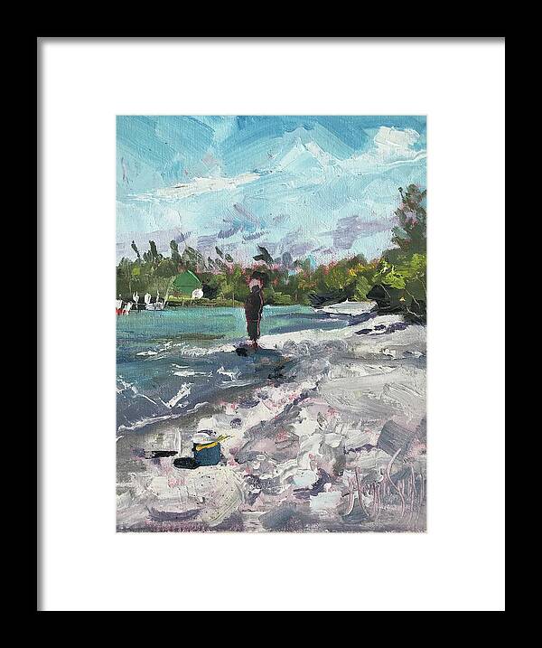 Sanibel Framed Print featuring the painting Fishing Blind Pass Sanibel by Maggii Sarfaty