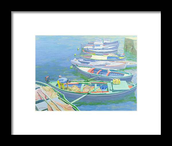 Rowing Boats Framed Print featuring the painting Fishing Boats by William Ireland