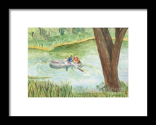 Fishing Framed Print featuring the painting Fishing Lake Tanko by Vicki Housel