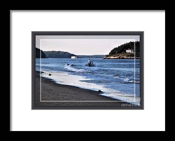 Seascape Framed Print featuring the photograph Fishing The Kennebec River by Sandra Huston