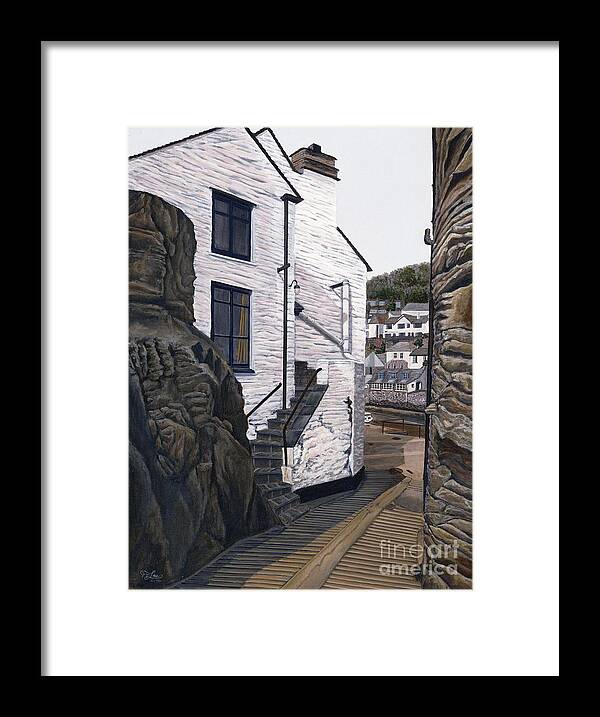 European Framed Print featuring the painting Fishing Village by Jiji Lee