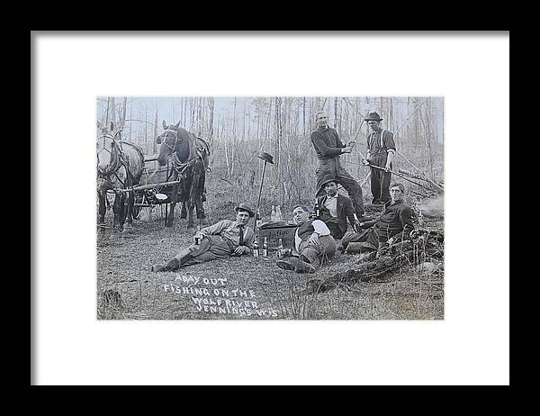 Antique Framed Print featuring the photograph Fishing With The Boys by Tammy Schneider