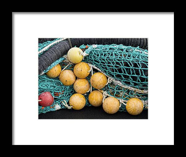 Fishing Framed Print featuring the photograph Fishnet Floats by Carol Leigh