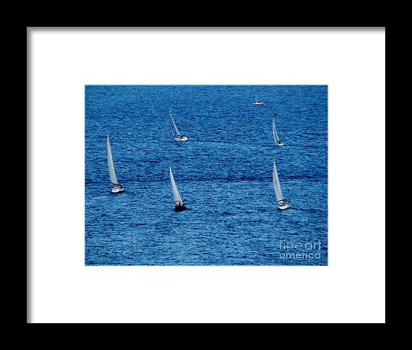 Sailing Framed Print featuring the photograph Five Sails by Corinne Carroll