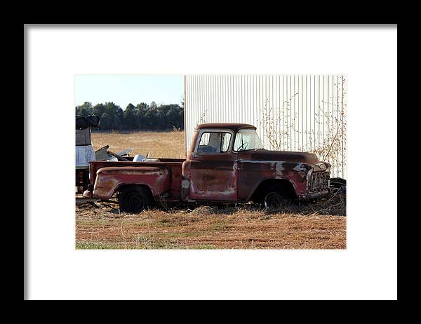 1955 Chevy Truck Framed Print featuring the photograph Fix me up by Yumi Johnson
