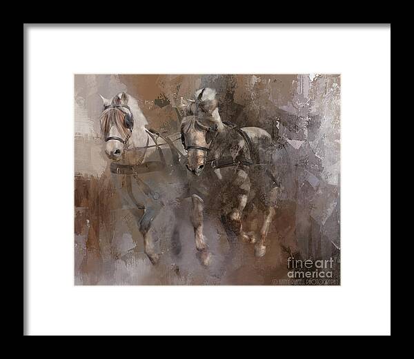 Horses Framed Print featuring the photograph Fjords on the Run by Kathy Russell
