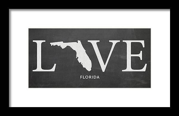 Florida Framed Print featuring the mixed media FL Love by Nancy Ingersoll