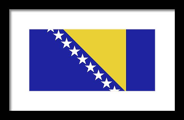 Bosnia Framed Print featuring the digital art Flag of Bosnia and Herzegovina by Roy Pedersen
