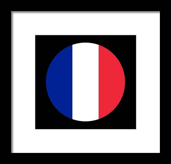 France Framed Print featuring the digital art Flag Of France Round by Roy Pedersen