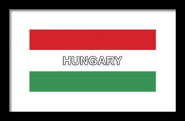 Europe Framed Print featuring the digital art Flag of Hungary Word by Roy Pedersen