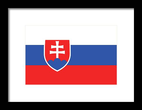 Slovak Framed Print featuring the digital art Flag of Slovakia by Roy Pedersen