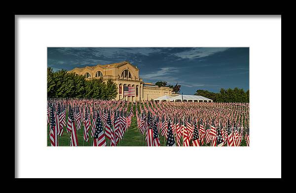 American Flag Framed Print featuring the photograph Flags of Valor on Art Hill by Garry McMichael