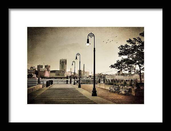 Flagship Wharf Framed Print featuring the photograph Flagship Wharf - Boston Harbor by Joann Vitali