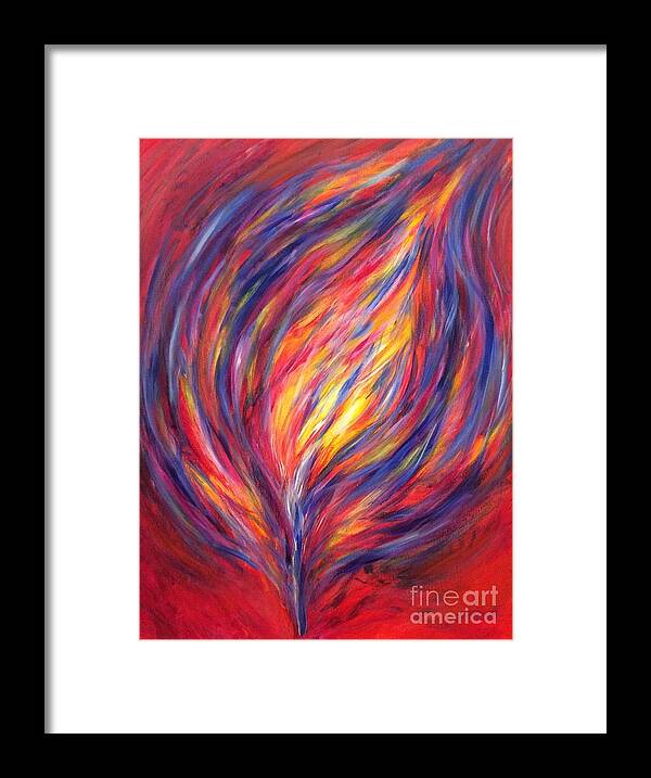 Red Framed Print featuring the painting Flame by Sophia Sperling