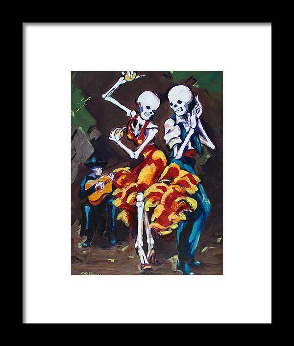 Dia De Los Muertos Framed Print featuring the painting Flamenco Dancers II by Sharon Sieben