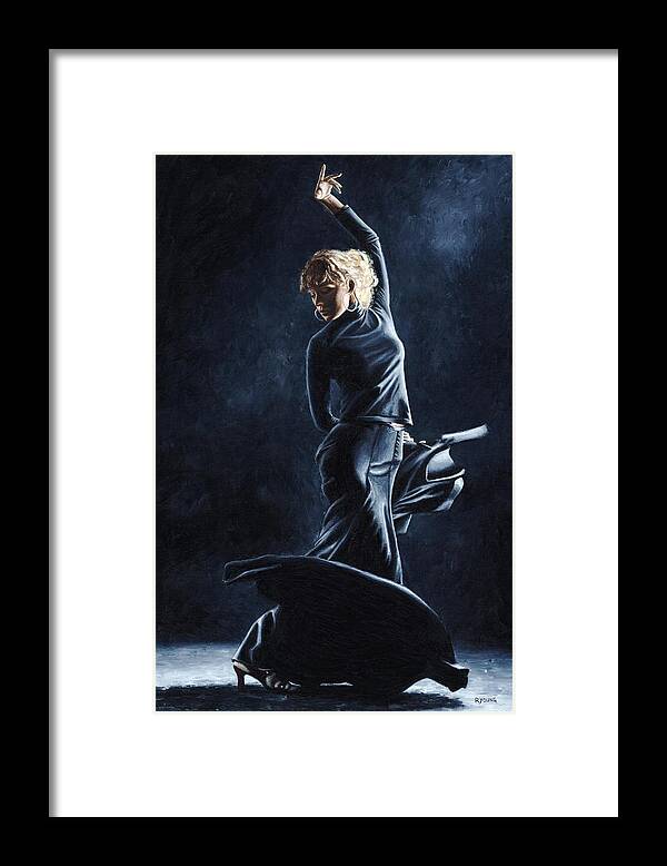 Flamenco Framed Print featuring the painting Flamenco Dexterity by Richard Young