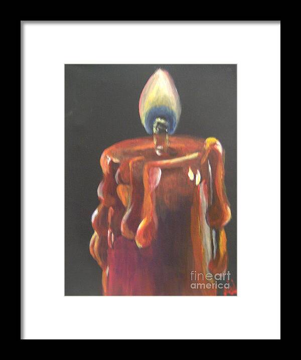 Fire Framed Print featuring the painting Flaming Hot by Saundra Johnson