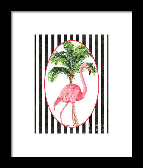 Flamingo Framed Print featuring the painting Flamingo Amore 7 by Debbie DeWitt