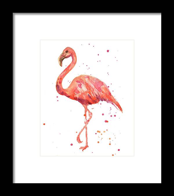 Flamingo Framed Print featuring the painting Flamingo Facing Left by Alison Fennell