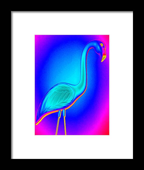 Flamingo Framed Print featuring the digital art Flamingo Fling by Randall Weidner