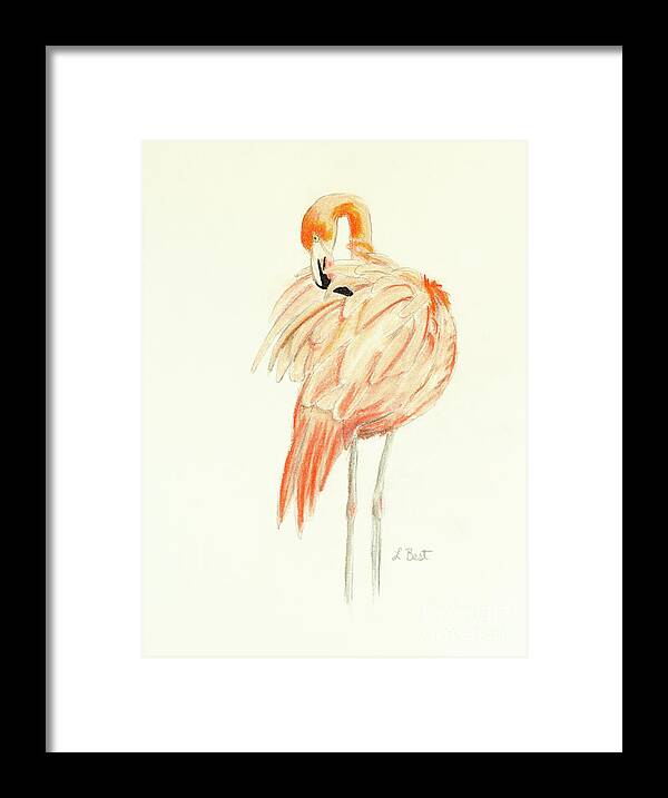 Flamingo Framed Print featuring the painting Flamingo by Laurel Best