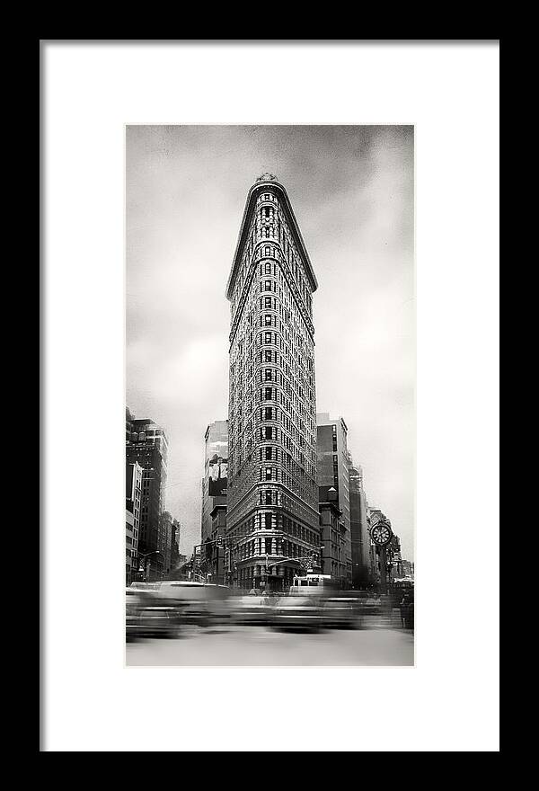 Building Framed Print featuring the photograph Flatiron District Rush Hour by Jessica Jenney