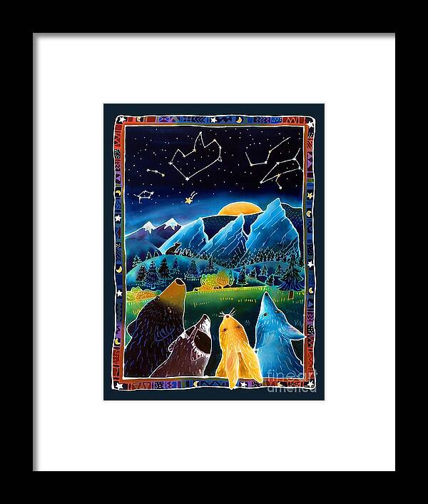 Night Scene Framed Print featuring the painting Flatirons Stargazing by Harriet Peck Taylor