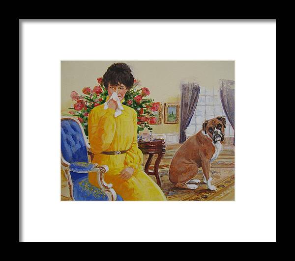 Acrylic Painting Framed Print featuring the painting Flatulent Boxer by Cliff Spohn