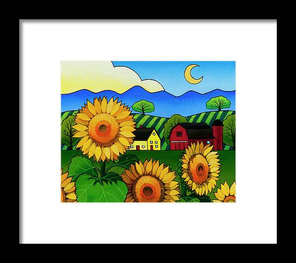 Sunflower Framed Print featuring the painting Fleur du Soleil by Stacey Neumiller