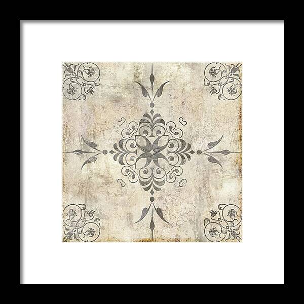 Damask Framed Print featuring the painting Fleurons VI by Mindy Sommers