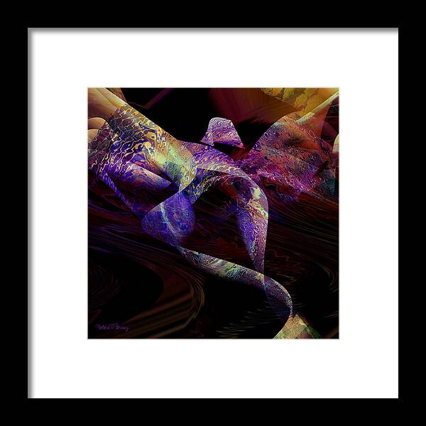 Abstract Framed Print featuring the digital art Flight by Barbara Berney