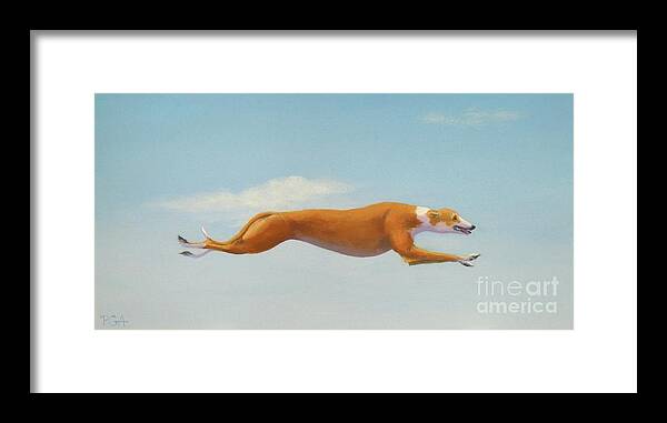 Greyhound Framed Print featuring the painting Flight Risk by Phyllis Andrews