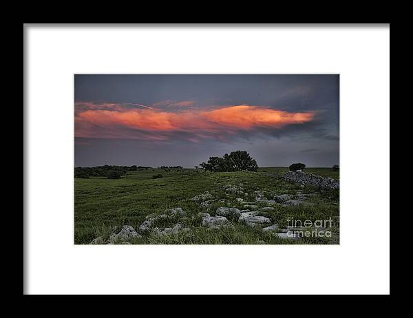Kansas Framed Print featuring the photograph Flinthills Sunset by Crystal Nederman