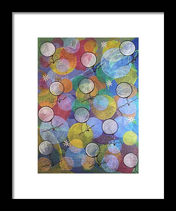 Intuitive Art Framed Print featuring the painting Floating in the Vortex by Laurie's Intuitive