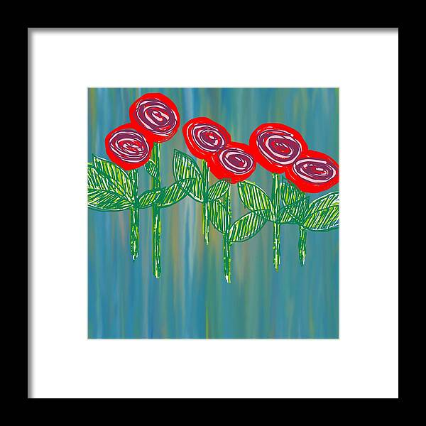 Abstract Framed Print featuring the photograph Floating Roses by Charles Brown