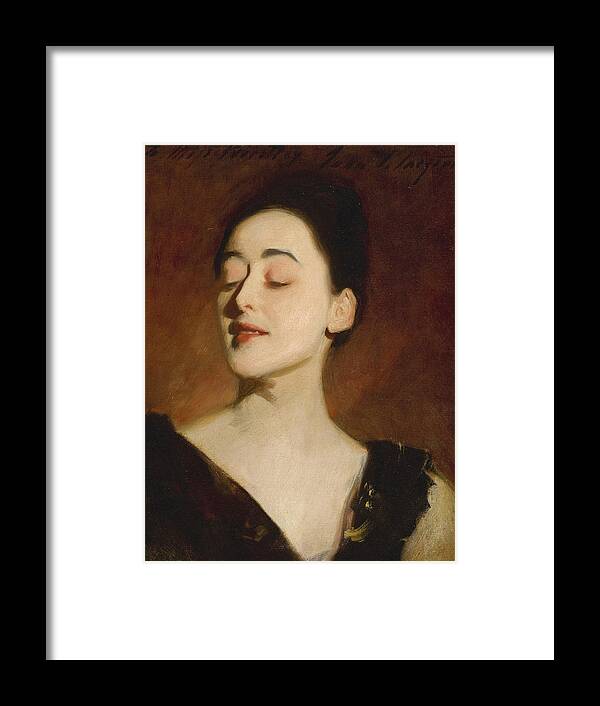 John Singer Sargent Framed Print featuring the painting Flora Priestley. Lamplight Study by John Singer Sargent