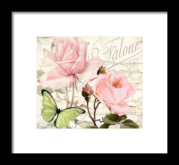 Shabby Roses Framed Print featuring the painting Florabella III by Mindy Sommers