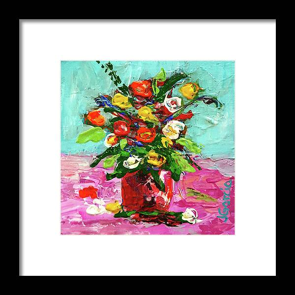 Floral Framed Print featuring the painting Floral Arrangement by Janet Garcia