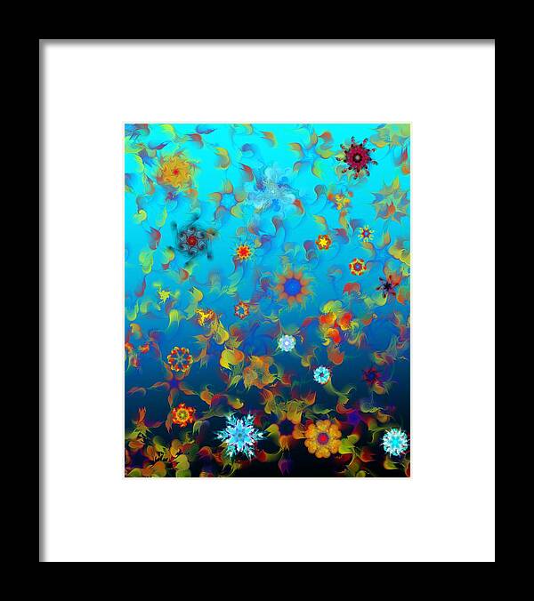 Floral Expressions Framed Print featuring the digital art Floral Madness 1 by David Lane