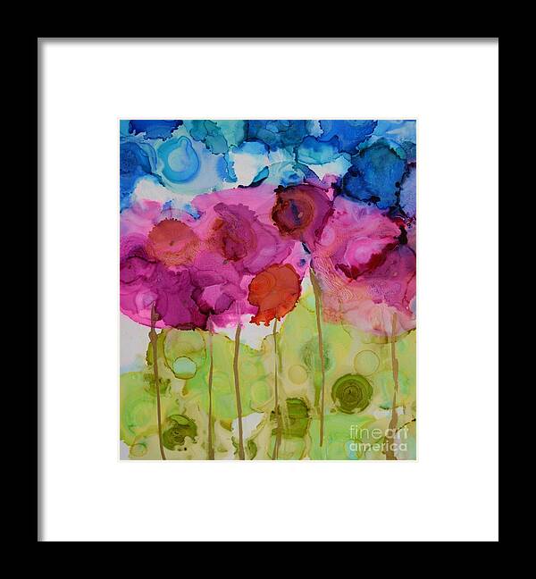 Floral Framed Print featuring the painting Floral Pink by Beth Kluth