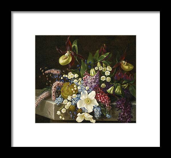 Adelheid Dietrich Framed Print featuring the painting Floral Still Life by Adelheid Dietrich