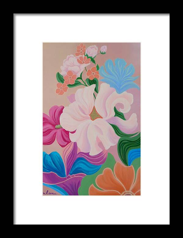 Floral Framed Print featuring the painting Floral Symphony by Irene Hurdle