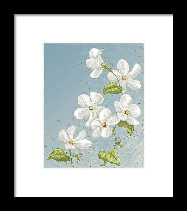 Floral Framed Print featuring the painting Floral Whorl by Alison Stein