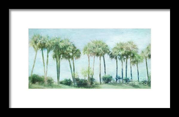 Palm Trees Framed Print featuring the digital art Florida Palms II by Jayne Carney